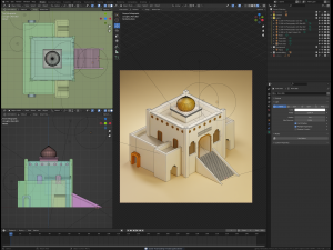 Pack of 4 stylized buildings CG Textures