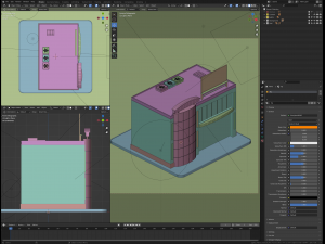 Pack of 4 stylized buildings CG Textures