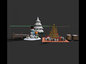 Snowy Decor Bundle 3D Model