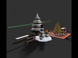 Snowy Decor Bundle 3D Model