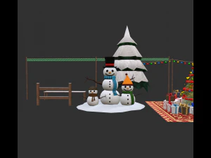 Snowy Decor Bundle 3D Model