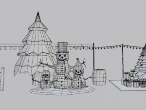 Snowy Decor Bundle 3D Modell