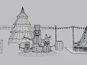 Snowy Decor Bundle 3D Model