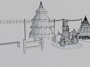 Snowy Decor Bundle 3D Modell