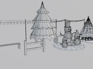 Snowy Decor Bundle 3D Model