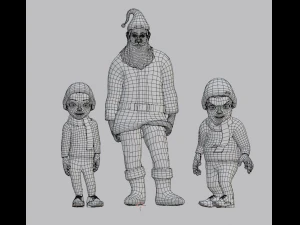 Christmas Character Bundles 3D Model