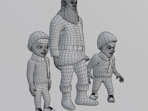 Christmas Character Bundles 3D Модель