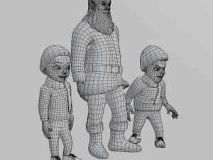 Christmas Character Bundles 3D Model