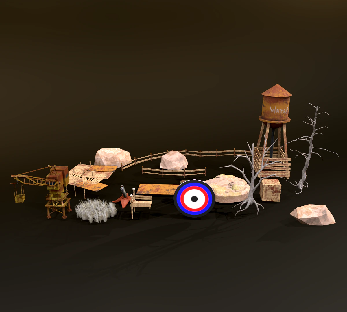 Pacchetto ambiente WarZone Modello 3D .c4d .max .obj .3ds .fbx .stl .blend