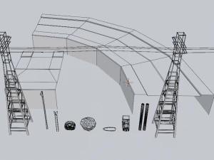 Road Way View 3D Model
