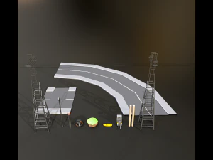 Road Way View 3D Model