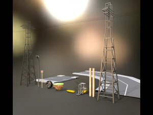 Road Way View 3D Model