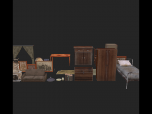 Vintage Interior Pack 3D Model