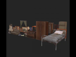 빈티지 인테리어 팩 3D 모델