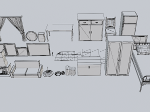 Vintage Interior Pack 3D मॉडल