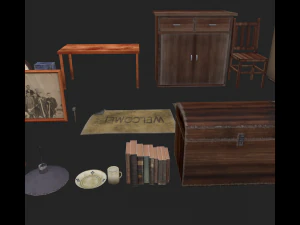 빈티지 인테리어 팩 3D 모델