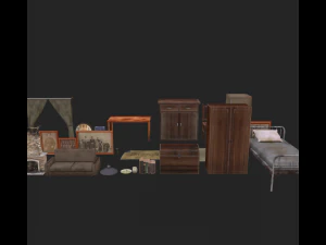 빈티지 인테리어 팩 3D 모델