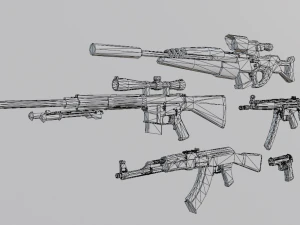 Hunter Attack Bundle 3D Model