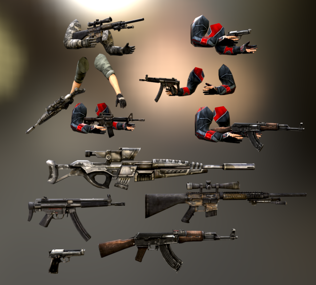 Hunter Attack Bundle 3D 모델 .c4d .max .obj .3ds .fbx .stl .blend 