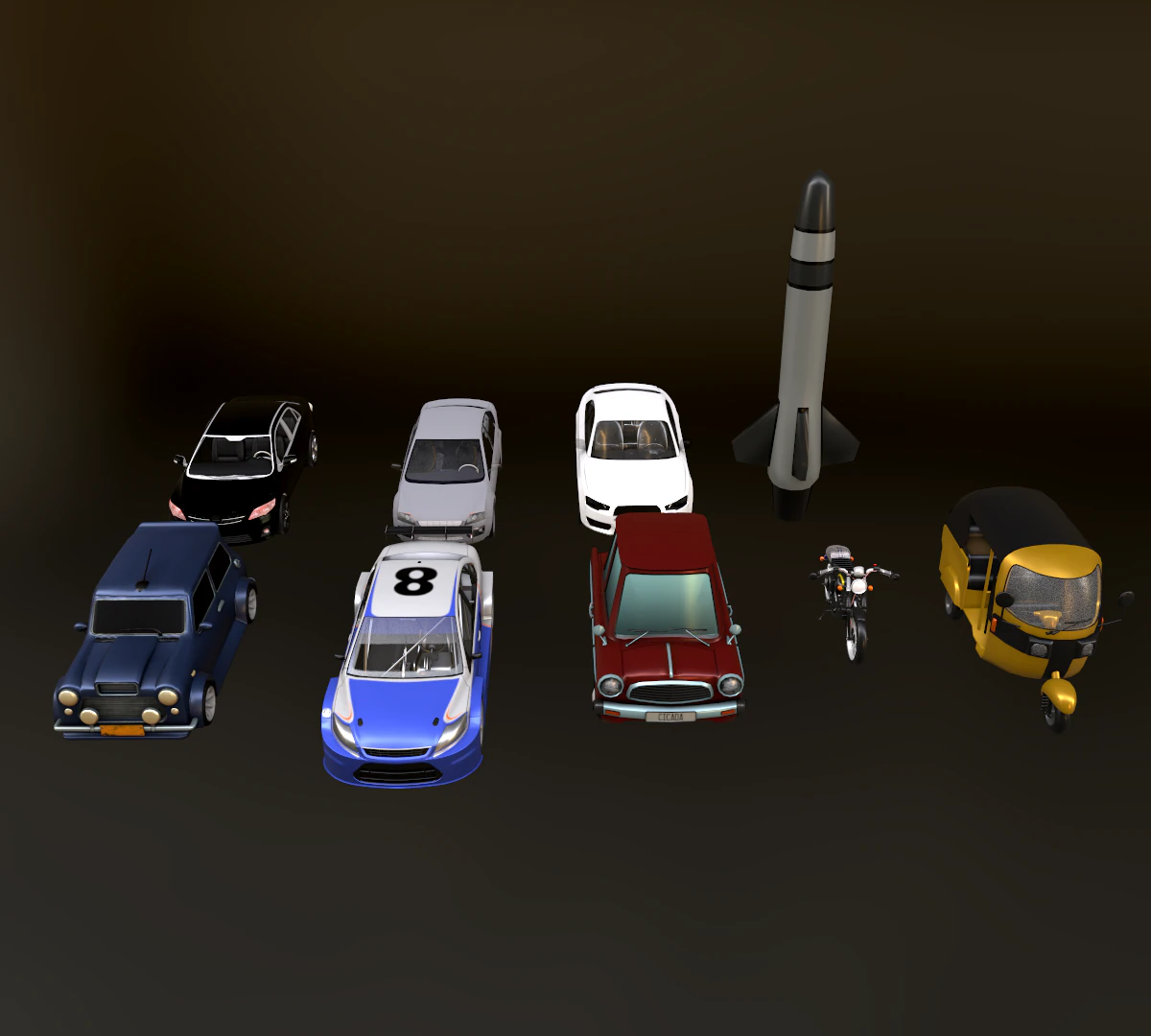 Fire Wheels Set 3D Model .c4d .max .obj .3ds .fbx .stl .blend