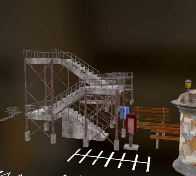 Street Vintage Environment Items Model 3D .c4d .max .obj .3ds .fbx .stl .blend 