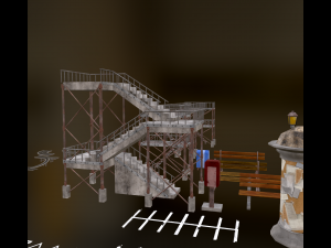 Street Vintage Environment Items 3D 模型