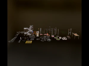 Street Vintage Environment Items 3D Model
