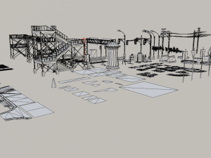 Street Vintage Environment Items Model 3D