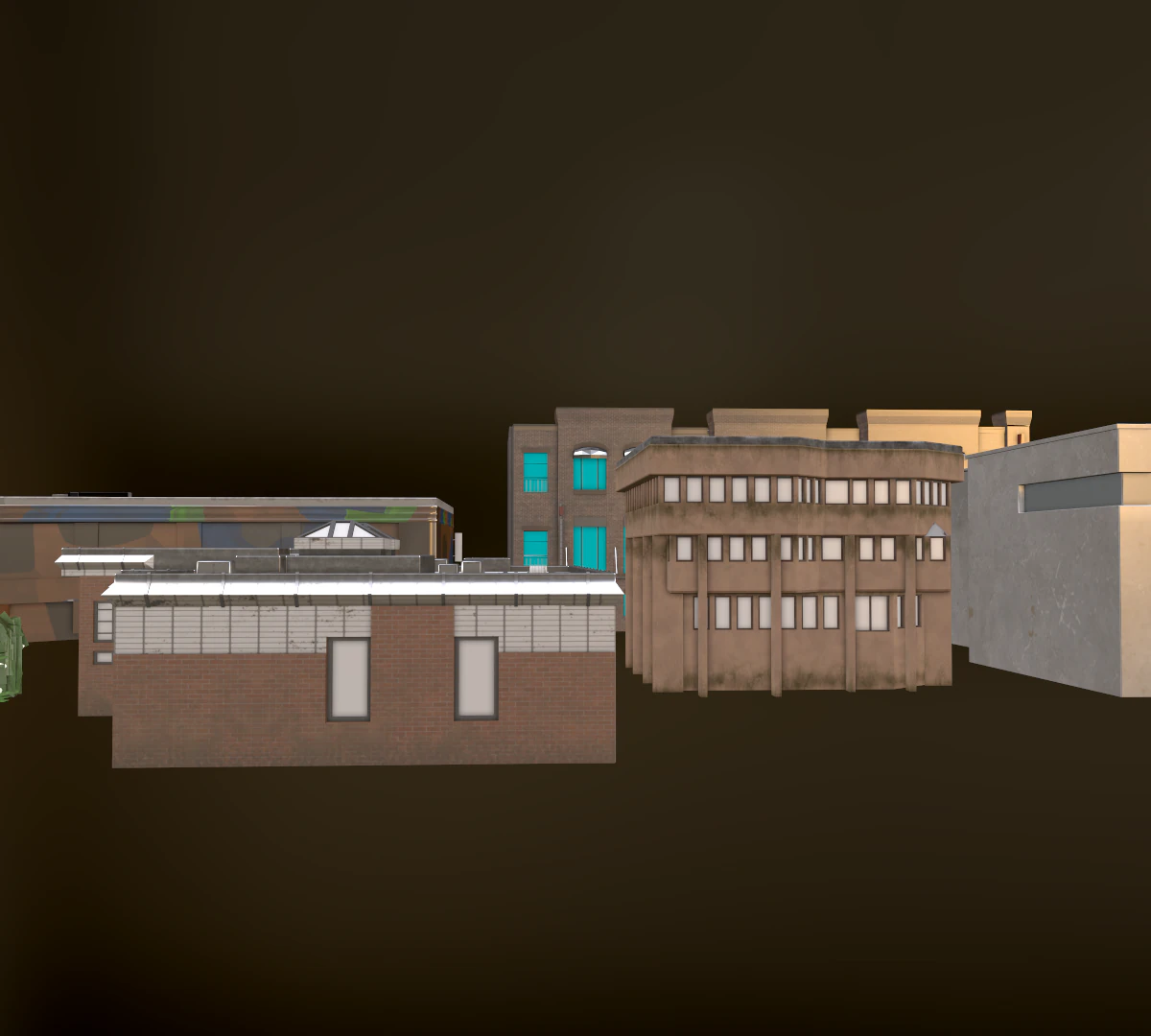 City and Towers Environment Bundle 3D Model .c4d .max .obj .3ds .fbx .stl .blend 