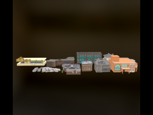 City and Towers Environment Bundle 3D Model