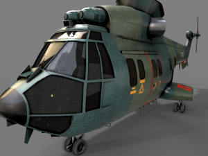 Army Green Chopper 3D मॉडल