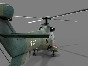 Army Green Chopper 3D मॉडल