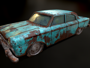 Old Discoloured Car 3D-Modell