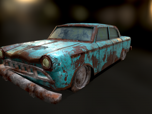 Old Discoloured Car 3D Model