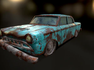 Old Discoloured Car 3D Model