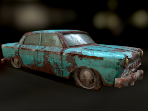 Old Discoloured Car 3D Model