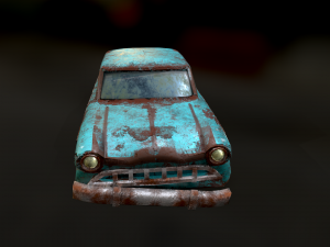 Old Discoloured Car 3D Model