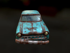 Old Discoloured Car 3D Model