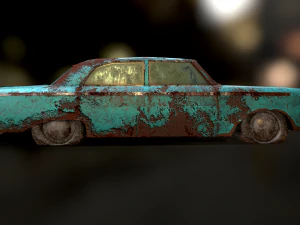 Old Discoloured Car 3D Model