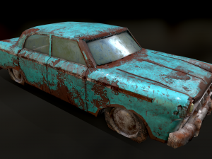 Old Discoloured Car 3D Model