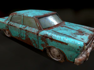 Old Discoloured Car 3D Model