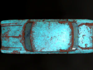 Old Discoloured Car 3D Model