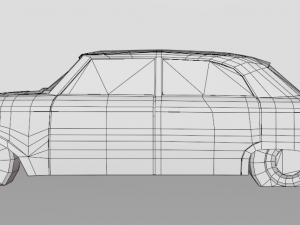 Old Discoloured Car 3D Model