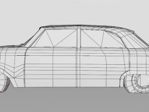 Old Discoloured Car 3D Model