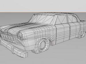 Old Discoloured Car 3D Model
