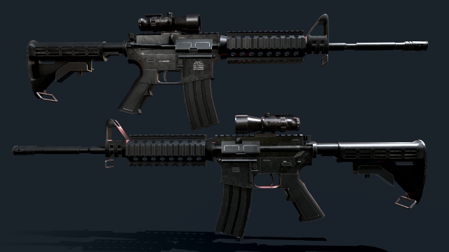 M4A1 Modelo 3D .c4d .max .obj .3ds .fbx .stl .blend 