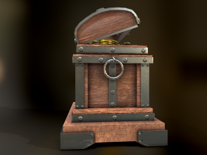 Old Wooden Treasure Box 3Dモデル
