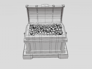 Old Wooden Treasure Box 3D 模型