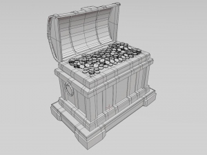 Old Wooden Treasure Box 3D 模型