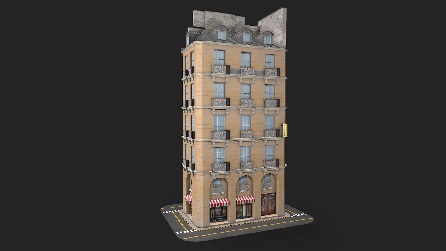 Hilton 3D Model .c4d .max .obj .3ds .fbx .stl .blend 